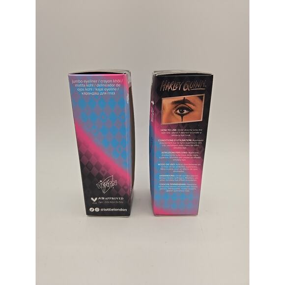 NEW Lot of 2 Lottie London x Harley Quinn Jumbo Eyeliner Crayon Black LHQ008 - Picture 4 of 4